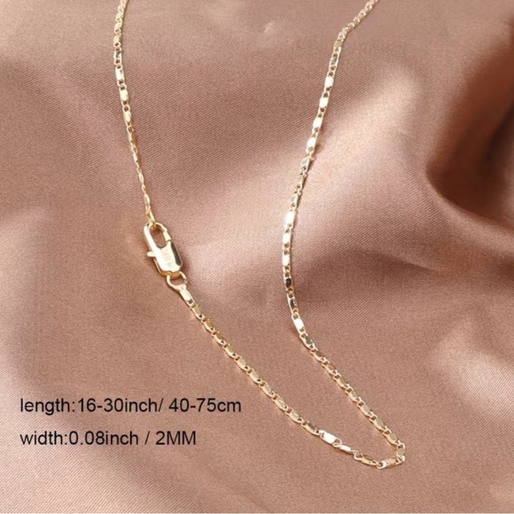 Dainty Italian 2mm flat gold chain - chain link - 18k plated - Picture 3 of 5